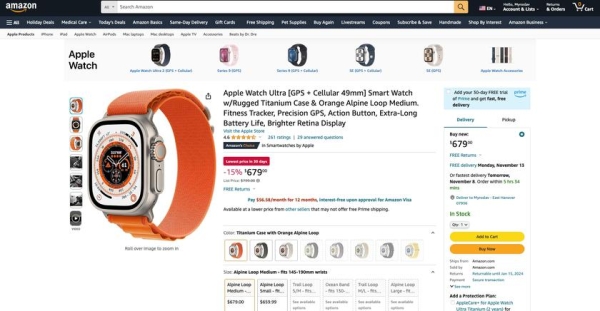  Предложение дня: Apple Watch Ultra на Amazon со скидкой $120 