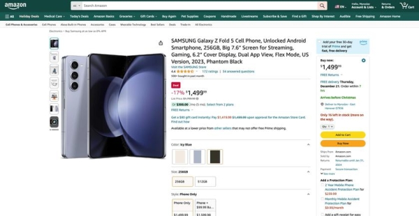  Скидка до $370: Samsung Galaxy Fold 5 доступен на Amazon по акционной цене 